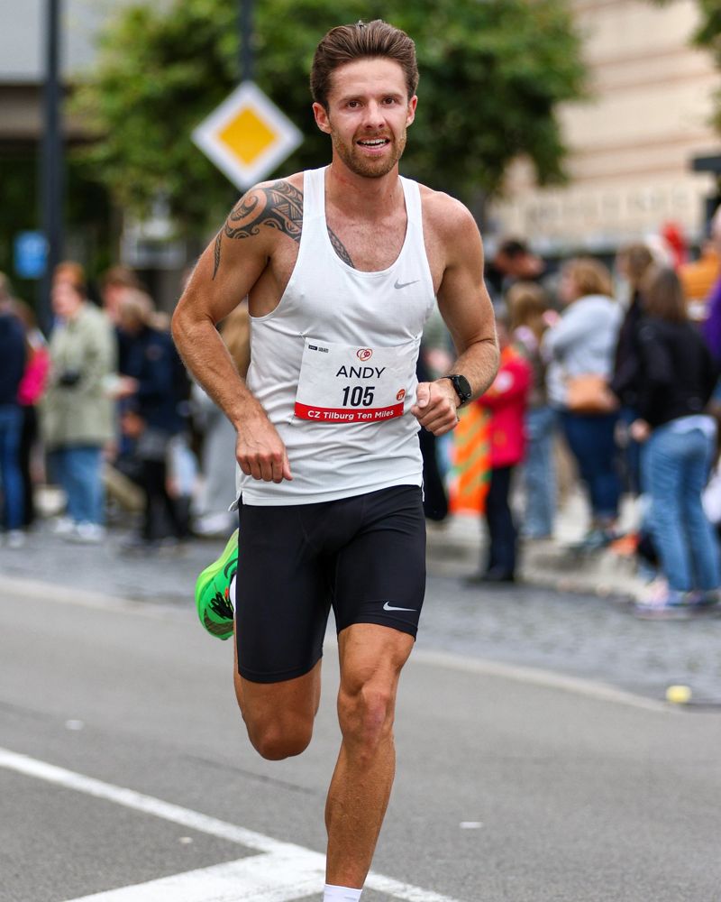 Andy smiling during the Tilburg Ten Miles
